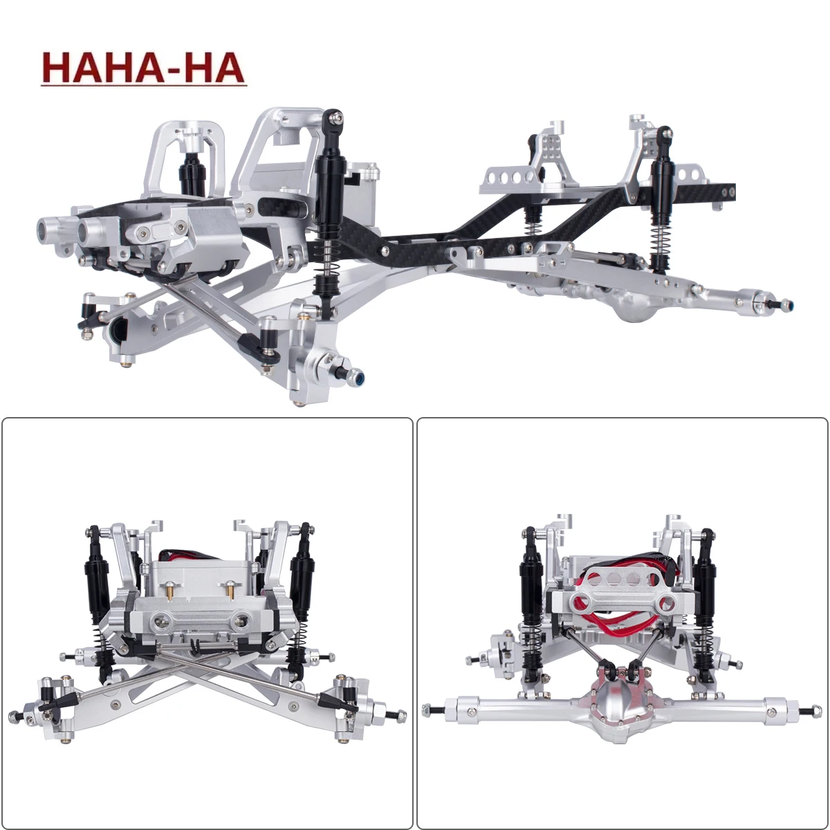 AXspeed Kit Sollevamento Per SCX10 - 4 Pezzi Supporti Inferiori Ammortizzatori In Alluminio Per Axial SCX10 (Argento)