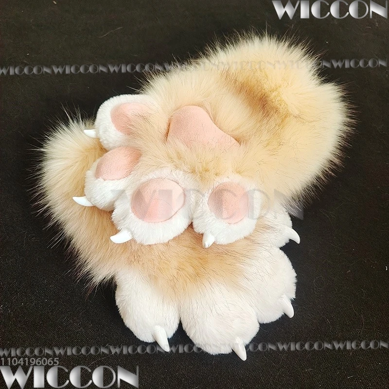 Kig Animal Squeak Sharp Nail Claws Fursuit Kigurumi Furry Cosplay Furred Colorful Kawaii Gloves Holloween Women Men Customized