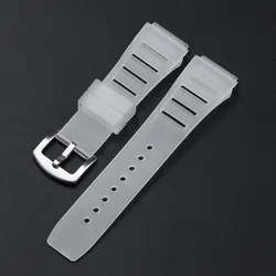Men's Waterproof Breathable TPU Sport Watch Strap - Gold Buckle (Transparent)