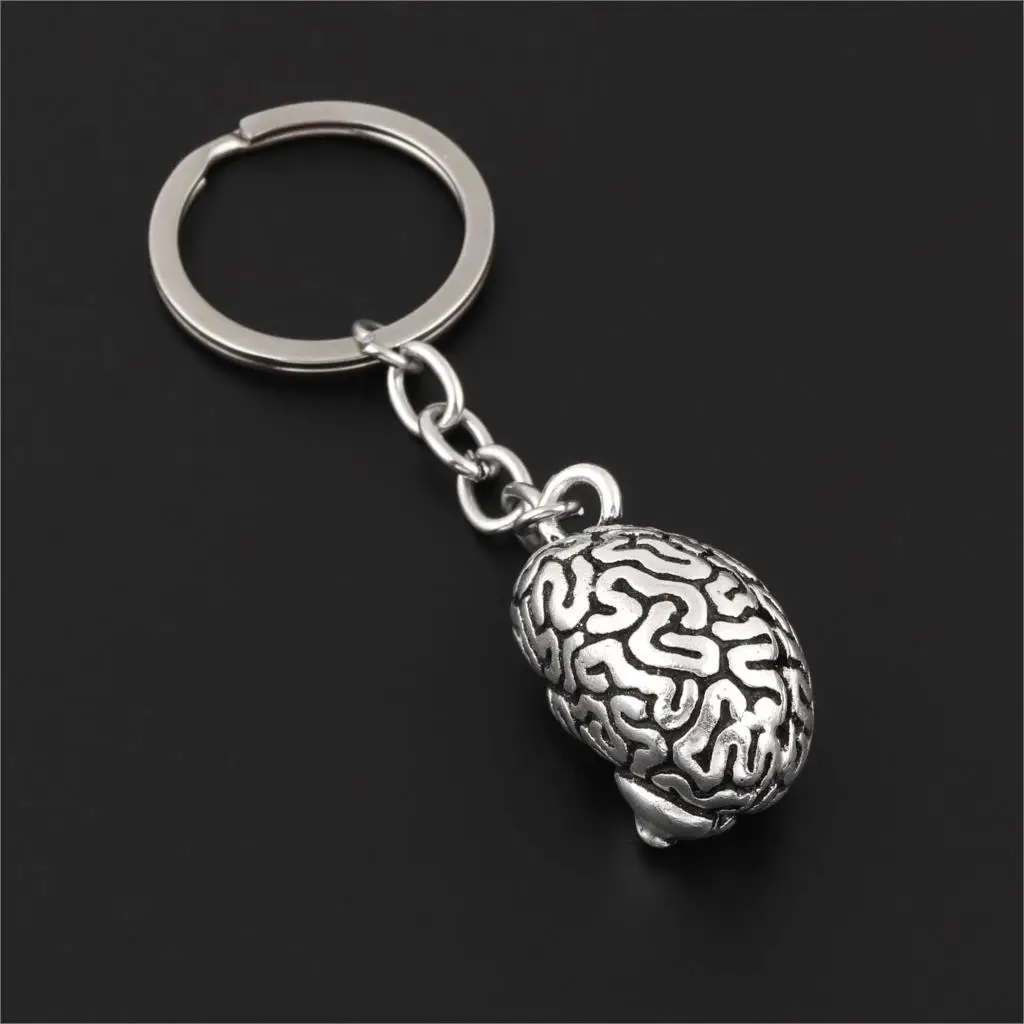 

New 1Pc Vintage 3D Brain Keychain Anatomical Organs Body Parts Keyring for Doctor Graduation Gift Jewelry Handcrafts