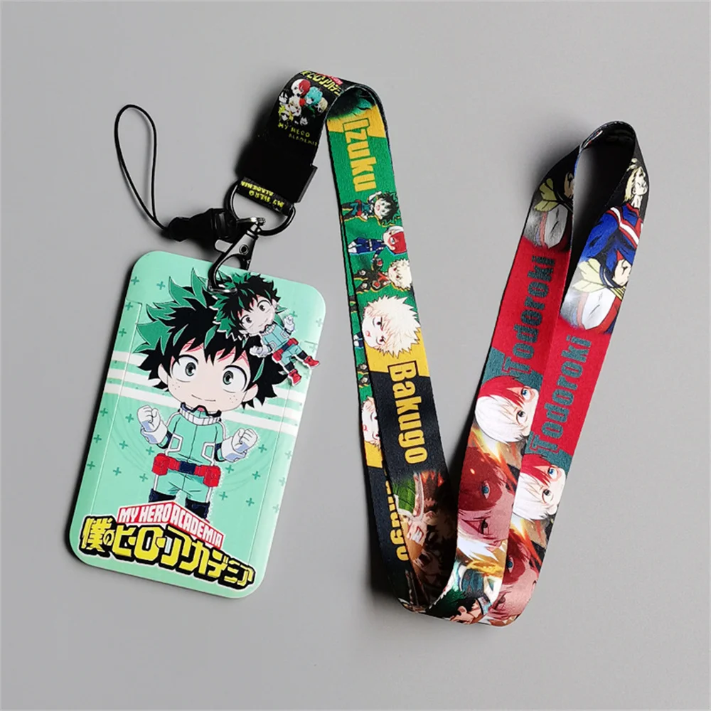 My Hero Academia Cartoon Card Holder & Lanyard - Student Campus Clutch