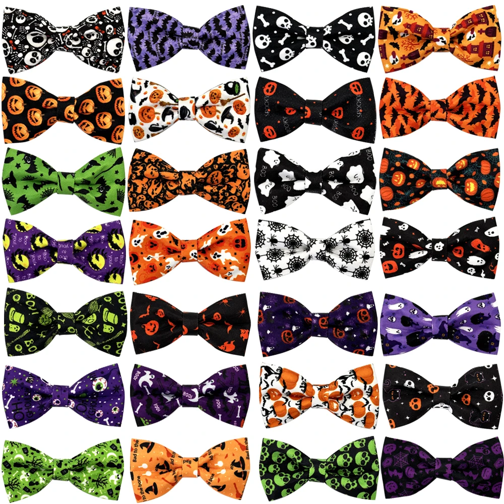 50/100pcs Fashion Dog Accessories Removable Dog Bow Tie Collar Accessories Halloween Style Dog Bows Pet Supplies Dog Bowties 2