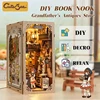 CUTEBEE DIY Book Nook Dollhouse Booknook with Touch Light Dust Cover Bookshelf Insert for Decor Gift Antique Shop of Grandfather 2