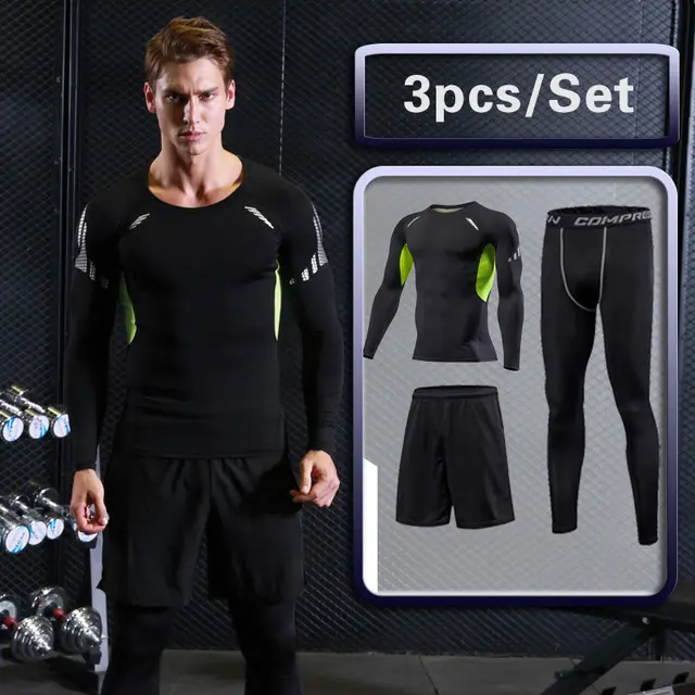 Mannen Compressie Sportkleding Suits Gym Strakke Training Kleding Workout  Jogging Sport Set Fitness Running Trainingspak Rash Guard - AliExpress  sport \u0026 Entertainment