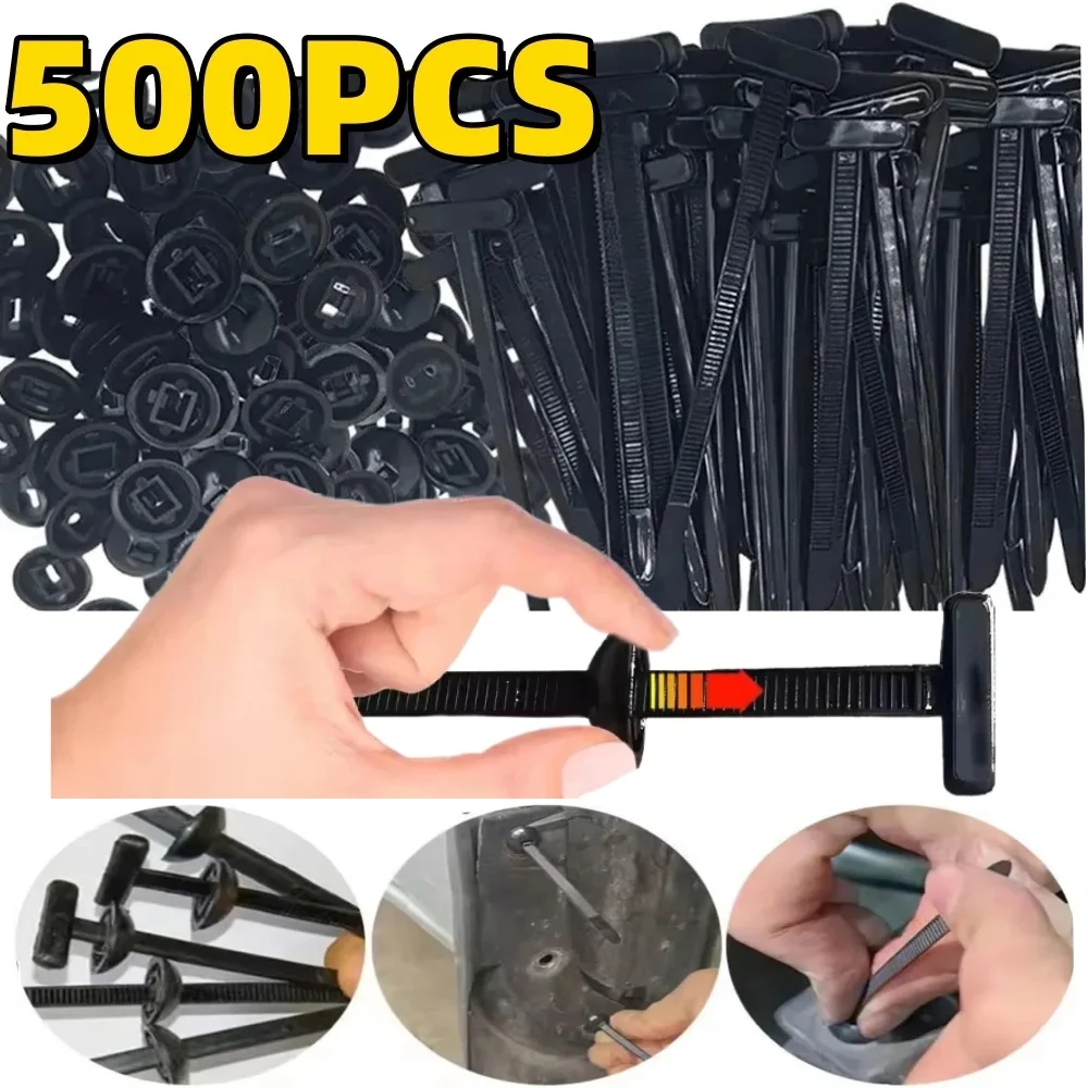 Nylon Universal Cable Tie Buckle Heavy Duty Self-Locking Zip Ties Holder Multipurpose Plastic Cable Ties Tool 500/10 Pcs