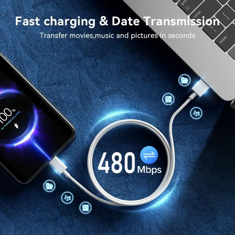 Xiaomi 6A 120W 90W 67W 55W 33W USB Type C Turbo Fast Charge Cable For Mi 14...