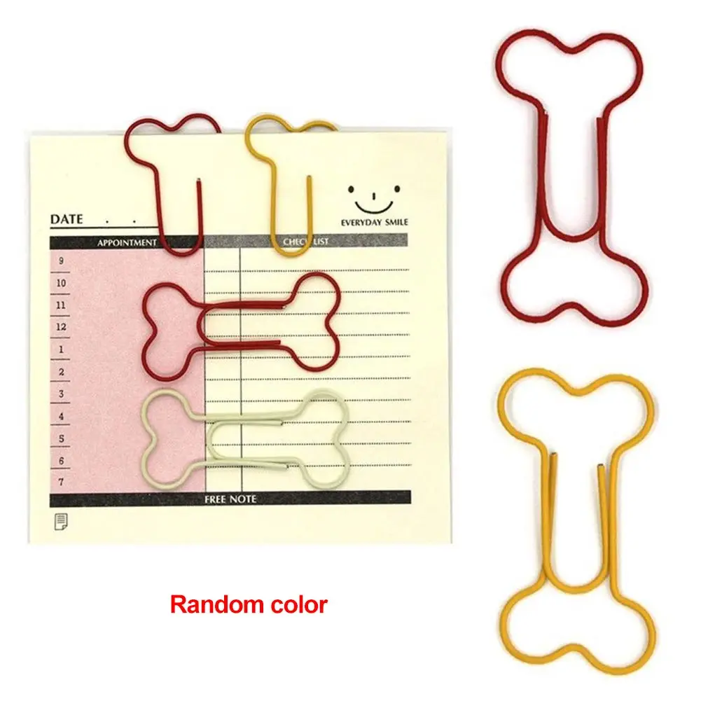 

Stationery Dog Bone Shape Office 24pcs/pack Student Colorful Metal For Scrapbook Paper Clips Bookmark Useful Crafts Art Projects