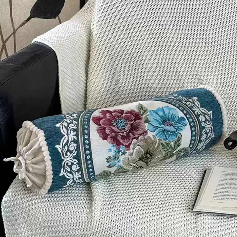 Luxuriöses Candy Chenille-Jacquard-Wurfkissen, zylindrisches Nickerchenkissen, Kopfstütze für Bett, Sofakissen, Nachttisch, Schlaf-Nackenkissen – Detail 24