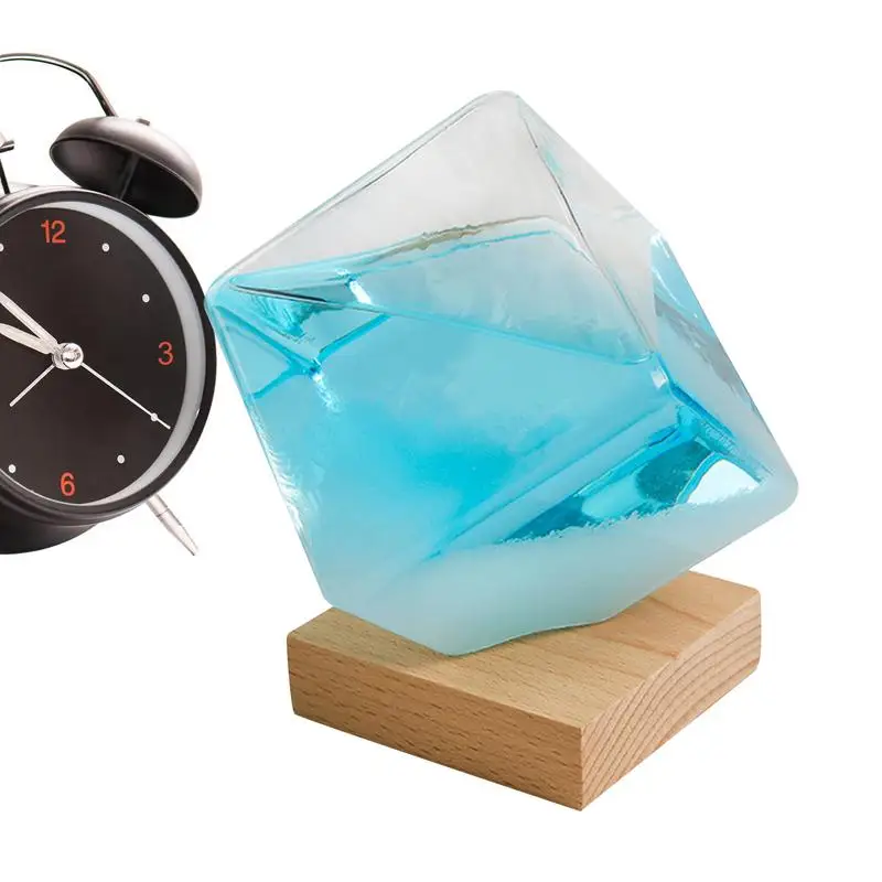 

Штормовое стекло, прогноз погоды, большой куб, прогноз погоды, стильное стекло, жидкая деревянная основа, орнамент, домашний Свадебный декор, подарок для рукоделия