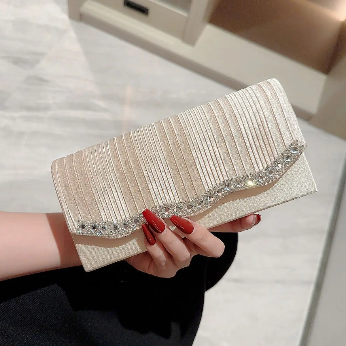 Multi Color Evening Bag Luxury Diamond Crystal Evening Purse Party Bag Ladies Clutch Handbag Wedding Bridal