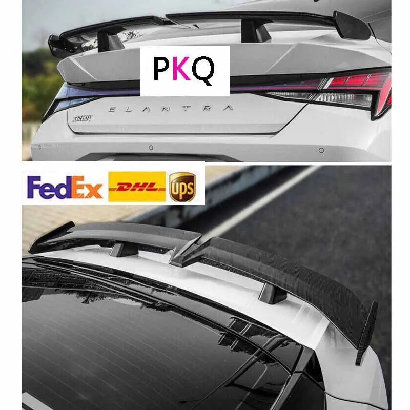 

For 2021-2023 Hyundai Elantra Glossy Black Shiny Rear Spoiler Trunk Wing Lid Lip ABS Exterior Accessories