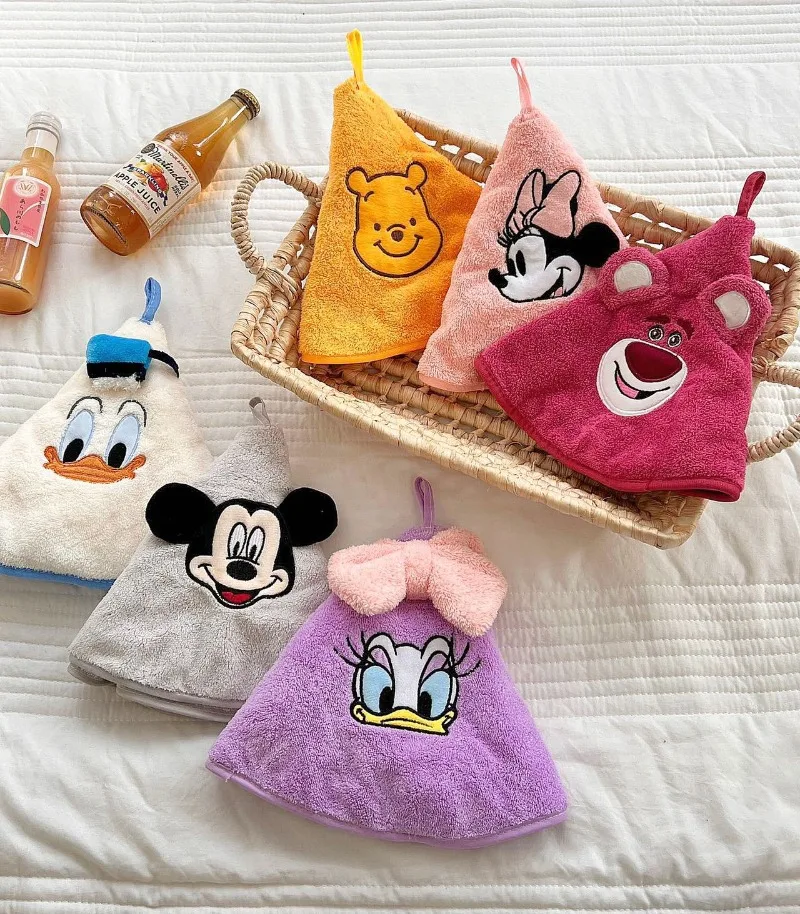 10 Asciugamani Bambini In Pile Corallo 25x25 Cm + 2 Ganci - Morbidi E Assorbenti - Multicolore - Foto 13