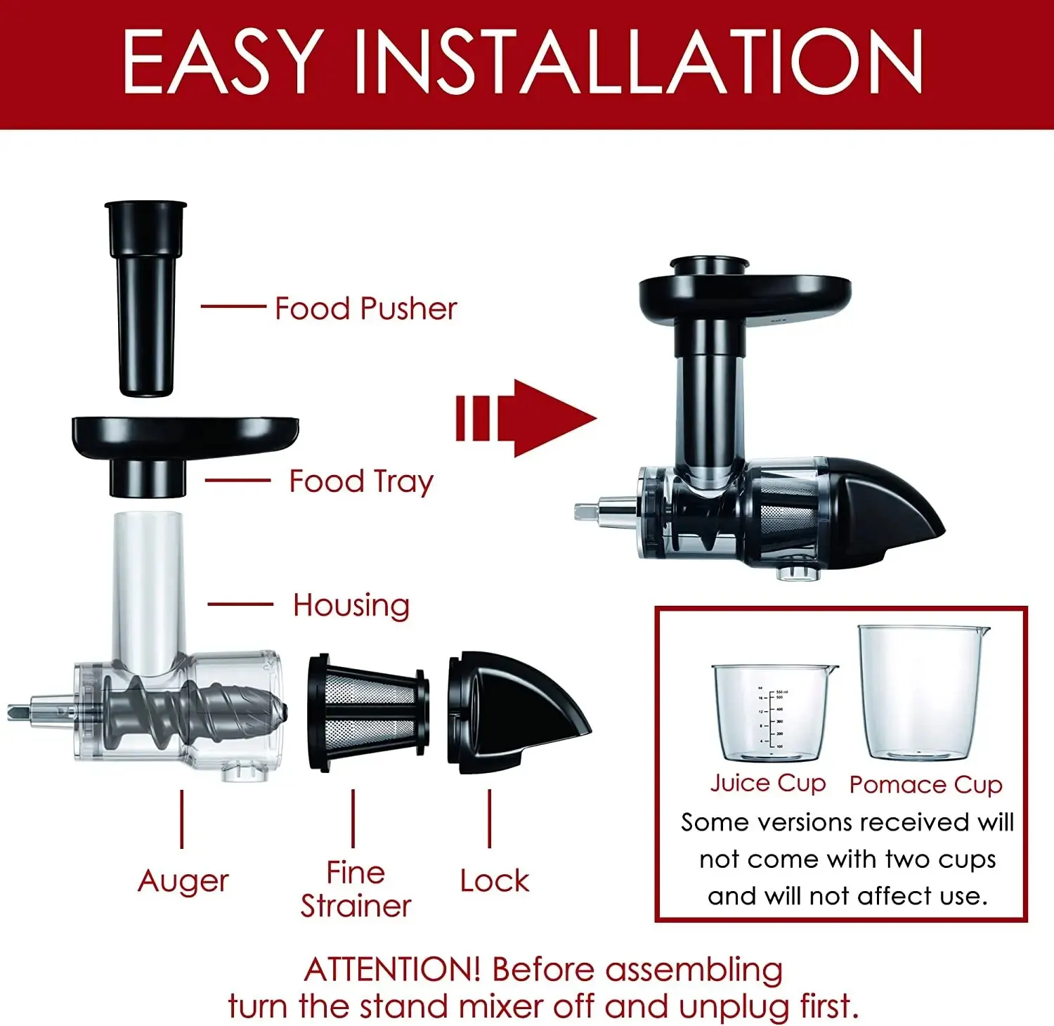 Masticating Juicer Attachment for KitchenAid All Models Stand Mixers Masticating Juicer Slow Juicer Attachment for KitchenAid fruit juicer,juice squeezer