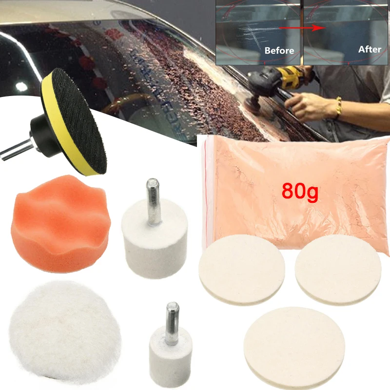 Car Glass Polishing Kit Window Windscreen Windshield Scratch Remover Waxing  Pad with Polishing Powder Car Refurbishing Tool - AliExpress