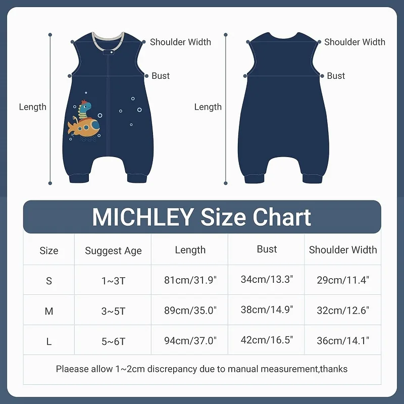 MICHLEY Cartoon Children Baby Sleeping Sleepsack With Feet Sleeveless Sleepwear Pajamas For Girls Boys Kids Bag Sack 1-6T