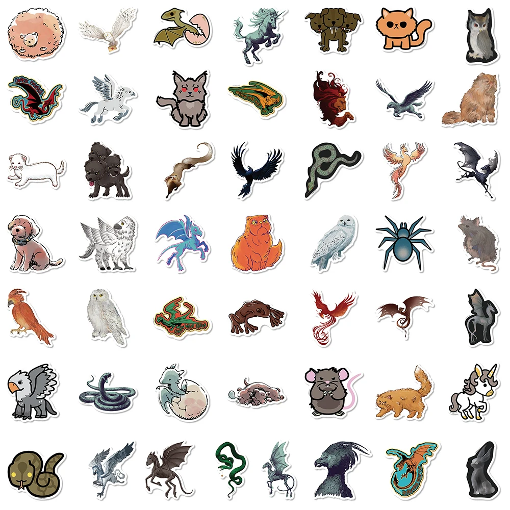 10/30/50pcs Fantastic Beasts Magic Stickers Cute Cartoon