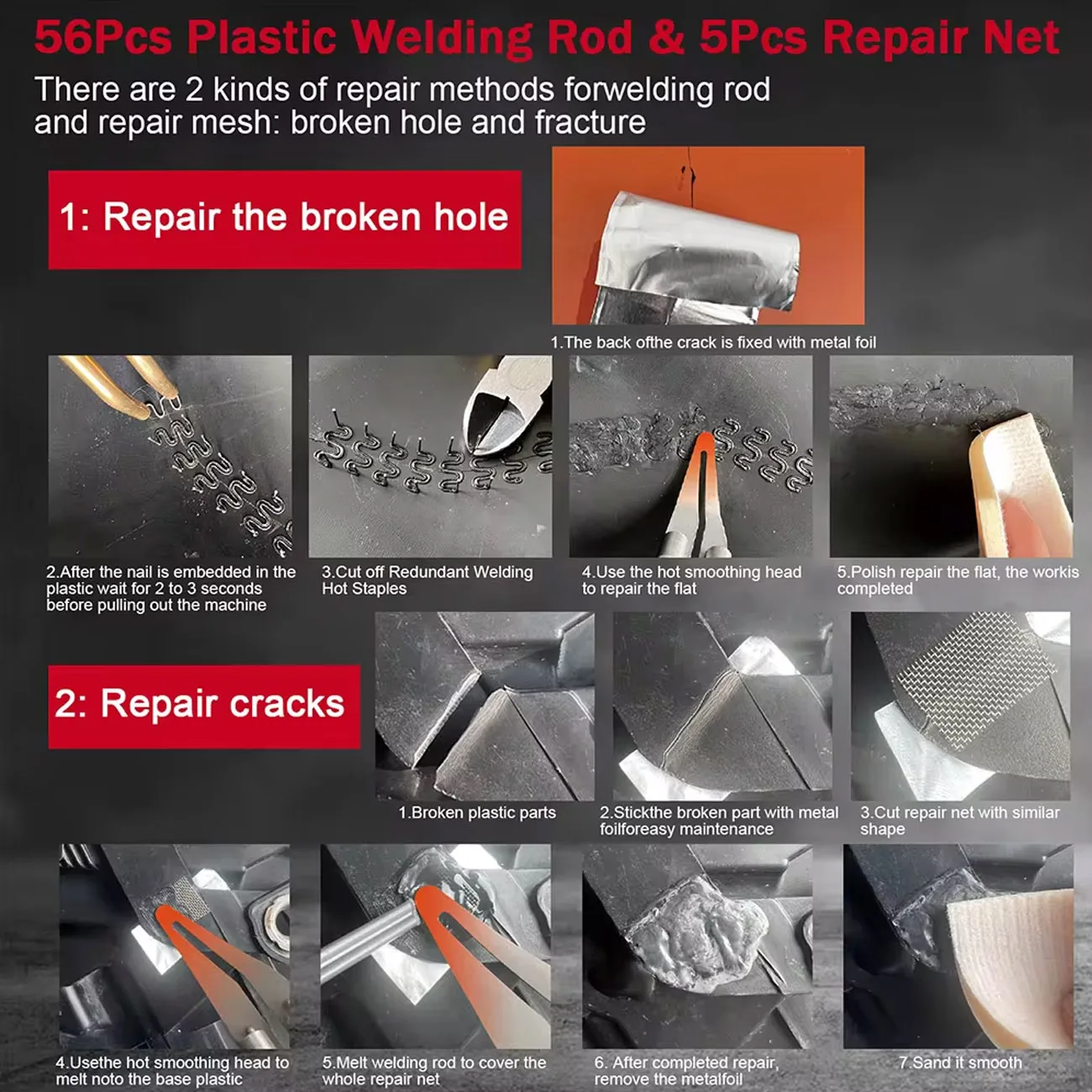 جهاز لحام بلاستيك متعدد الوظائف، مزود بأداة لحام ح...