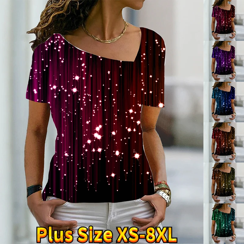 Eye Catch Plus Damen Top - Asymmetrisches Design Mit V-Ausschnitt & Diamante-Dekor