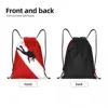 Scuba Dive Flag Bubble Red White Drawstring Backpack Women Men Gym Sport Sackpack Portable Diving Shopping Bag Sack 2