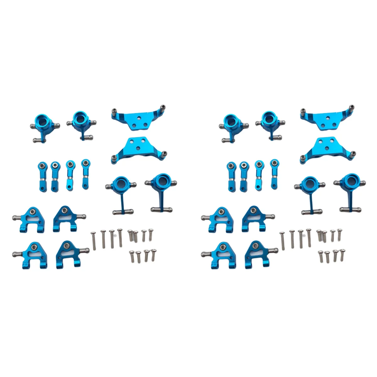 BAAU 2 Set Metal Upgraded Parts Steering Cup Swing Arm Plate Set for P929 P939 K969 K979 K989 K999,Blue