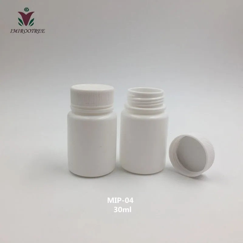 100Pcs Empty Medical Plastic Bottles with Lids Portable Pill