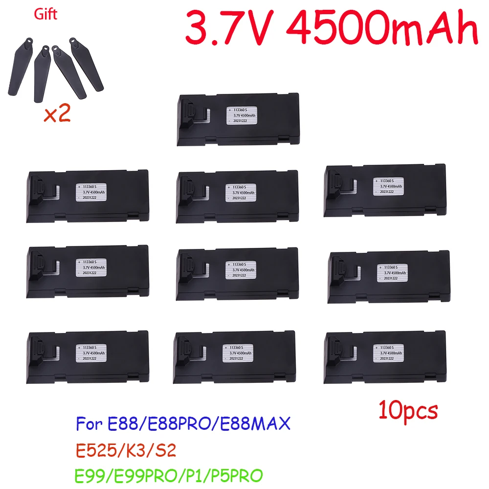 

3.7V 4500Mah RC Drone Battery Accessory For E88 E88PRO E99 K3 Ls-E525 E525 PRO Mini Uav Drone Battery Special Battery Rc Parts