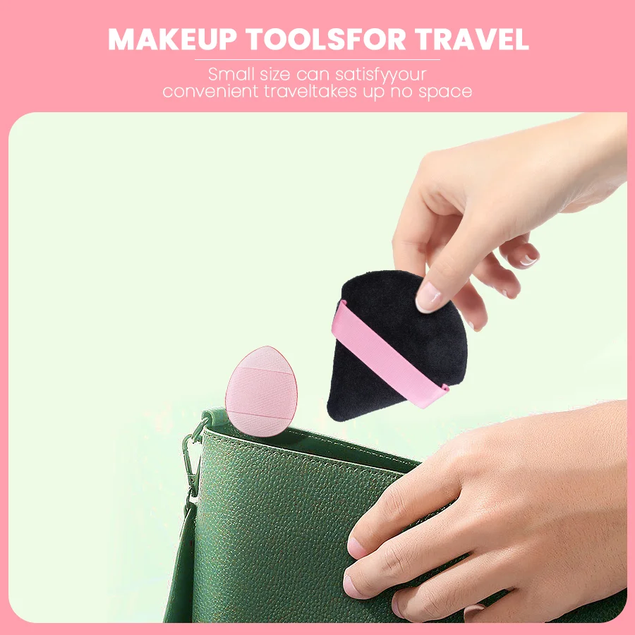 13 powder with black triangle pink finger powder puff set for everyday use makeup setting 5