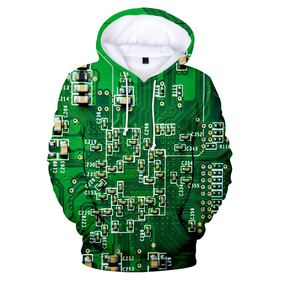 New Electronic Chip 3D Printed Men's Hoodies Kids Men Women Hooded Sweatshirts Funny Tracksuit Hip Hop Fashion Casual Hoodie