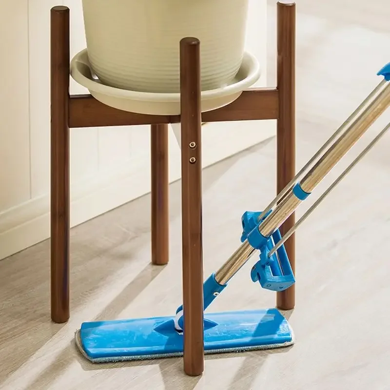 Plant Stand-Adjustable Indoor Plant Stand, Holder, 33/40/50cm Height, Corner Stand for Pots, Bamboo Wood
