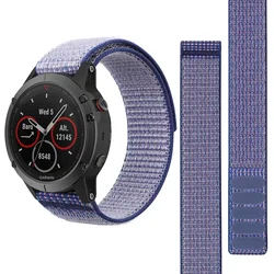 Durable Nylon Strap Watchband with Hook and Loop Closure for 26mm Fenix 6X 6XPro (Light purple)