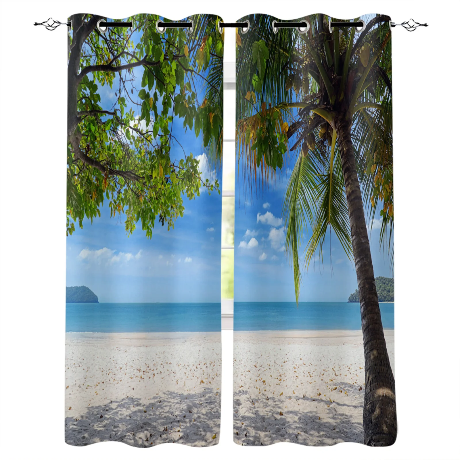 

Beach Tropical Plants Blackout Curtains Window Curtains For Bedroom Living Room Decor Window Treatments