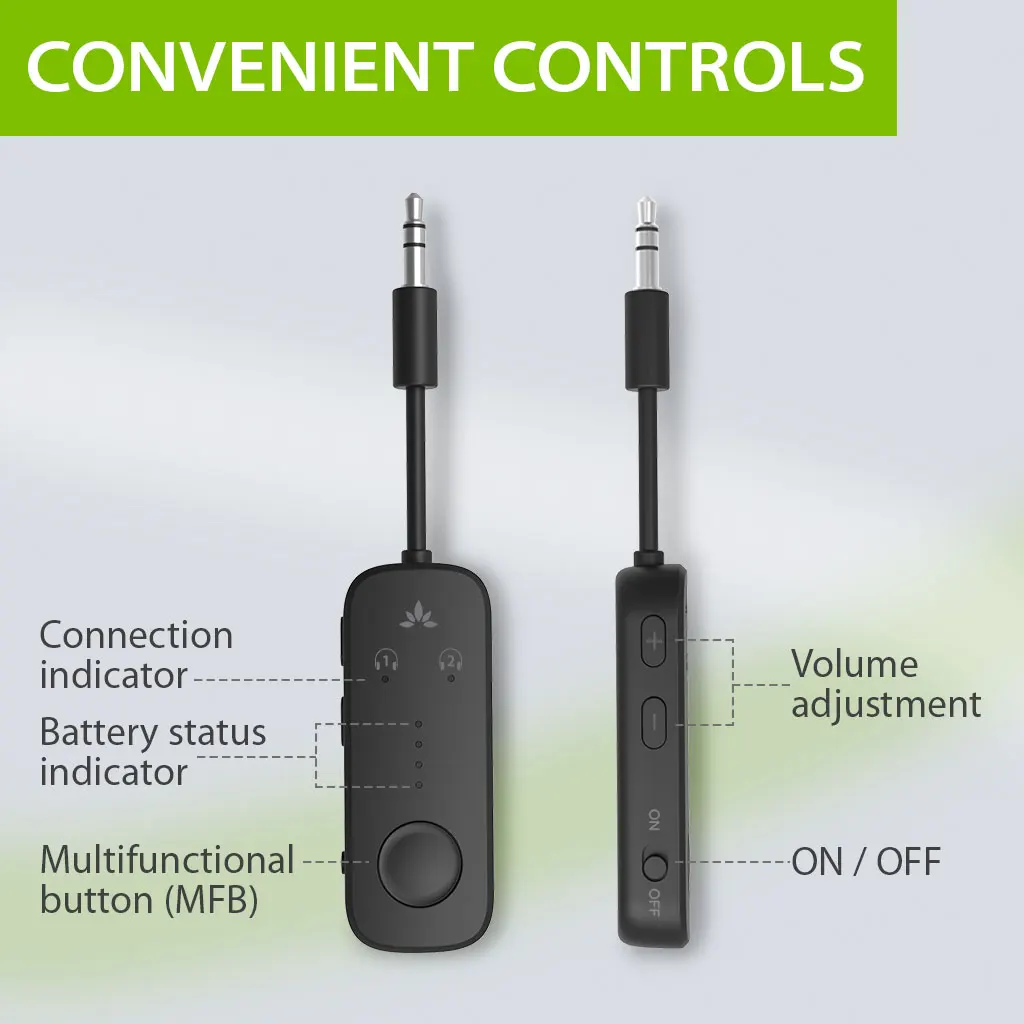 Avantree-bluetooth 5.3 Adaptador de Relé para Aviões Qualcomm Apt-x Baixa Latência Suporte Adaptativo Transmissor de Áudio sem Fio - Image 3