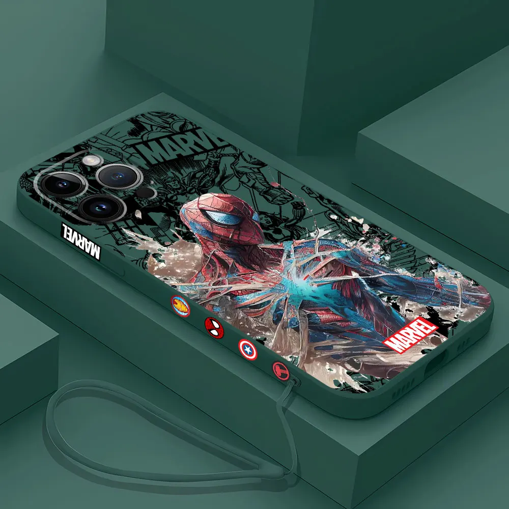 Marvel Spiderman Venom Capa Back Custodia Per Telefono Di Lusso Per Xiaomi Mi 12T 10T 10 Lite 11T Pro 11 Lite 12 Lite Square Liquid Cover