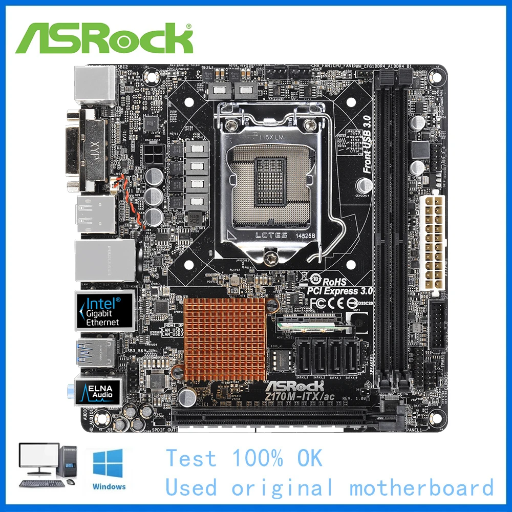 Usato Mini-Itx Itx Per Scheda Madre Del Computer Asrock Z170M Itx/Ac Scheda Madre Desktop Lga 1151 Z170