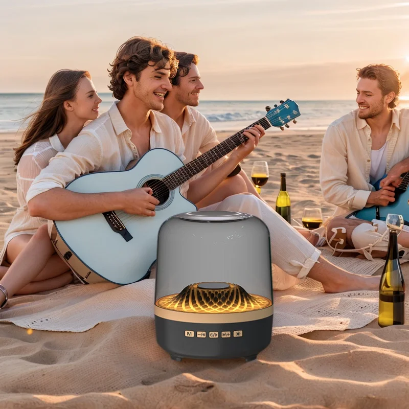 Portable Stereo Music LED Subwoofer Outdoor Powerful Wireless FM Radio Bluetooth Speaker_voghion.com