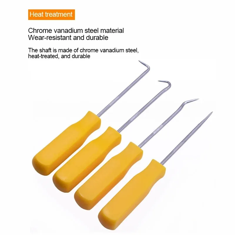 Car Repair Tool Set 4pcs/set Heat-resistant Antislip Hook Pick Set Car Oil Seal Screwdriver Gasket Puller Oil Seal Removal Hook Tool