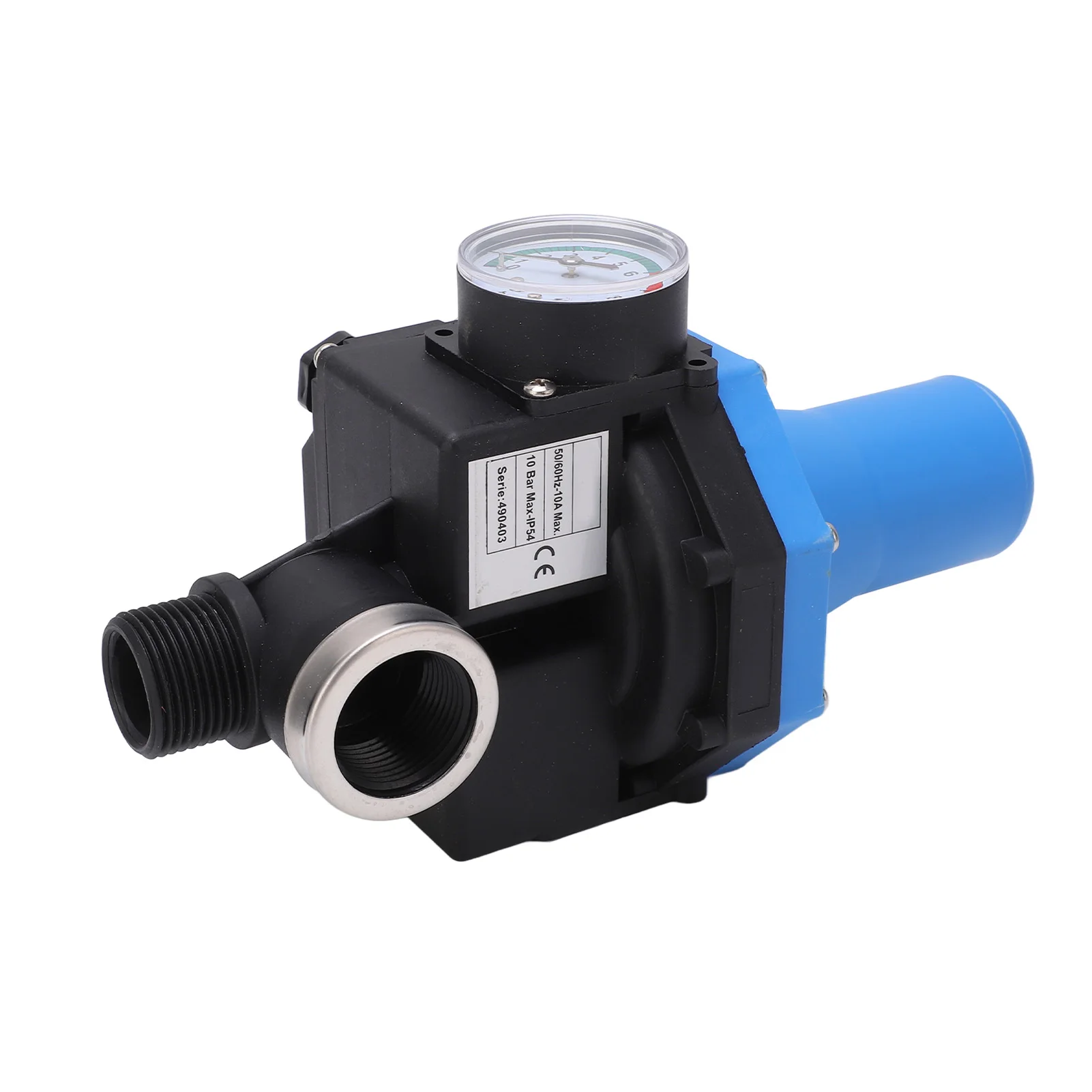 Water Pump Pressure Controller Waterproof Adjustment Automatic Water Pump Control Switch with Single Way Valve