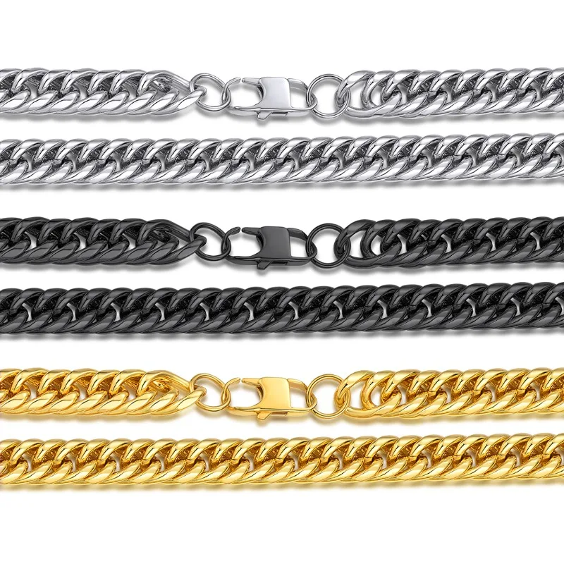 Pvd Placcatura In Acciaio Inox 14 K Catena D'oro Miami Cuban Catena - Foto 3