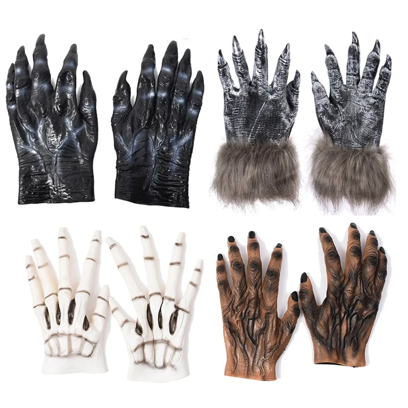 Halloween Werewolf Gloves Cosplay Spooky Wolf Claw Beast Gloves Party Costumes Accessories Masquerade Props Vintage Fancy Dress cosplay gloves latex gloves halloween prop toys