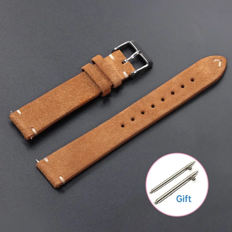 רצועת סוודה רכה במהירות עם שחרור מהיר בצבע חום לשעונים ספורט לנשים וגברים