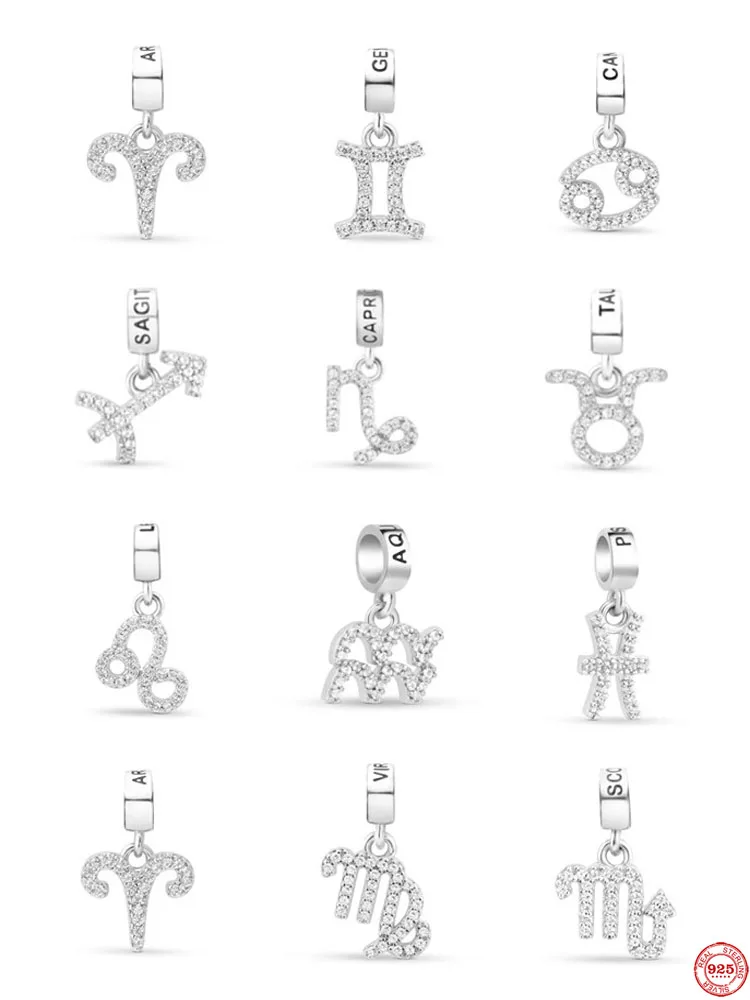 유행  1-12 조디악, 원래 유럽 팔찌 목걸이 DIY 액세서리, 여성스러운 CharmJewelry