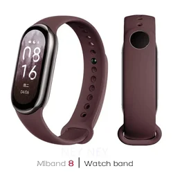 Waterproof Silicone Sport Watch Band Strap Replacement Bracelet - Mi Band 9 (14 Wine red)