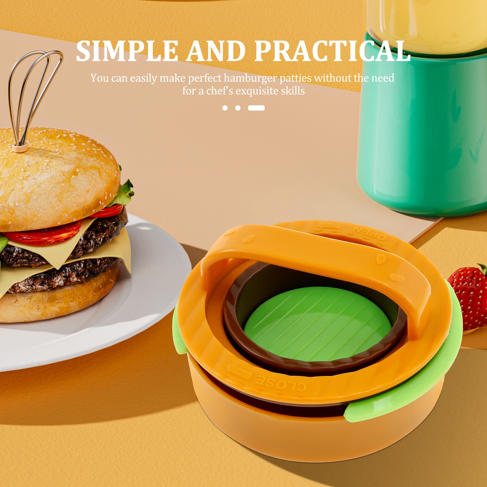 3 in 1 Hamburger Press Patty Maker Efficient Meat Patty Press Even Thickness Burger Tool Easy to Release Burger