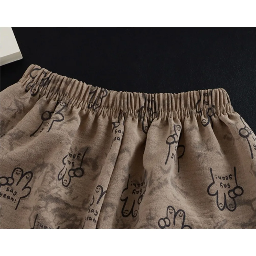 Kids "Say Yeah" Cartoon Hand Print Tank Top Shorts Set Toddler Boys Summer Outfit Sleeveless Vest with Pants Children's Clothing