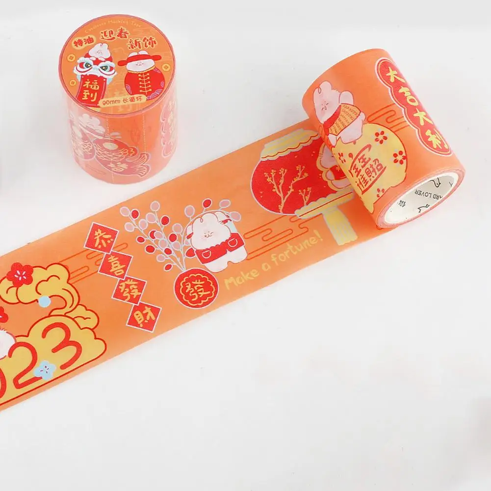 

Delicate Washi Tape Cute Sticky Chinese Lunar Rabbit Year Journal Masking Tape Strong Adhesion Masking Tape for School