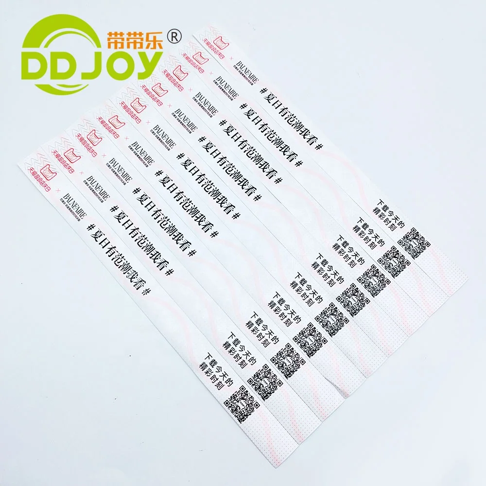 DDJOY One time use Tyvek Band Paper Wristbands Promotional Printed Waterproof Wristband for Event
