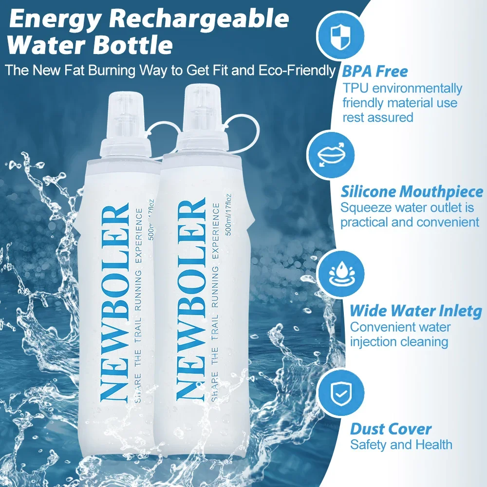 250/500ML TPU 야외 스포츠 병 접는 소프트 플라스크 음료 물병 캠핑 하이킹 자전거 피트니스 워터 가방 실행 ?