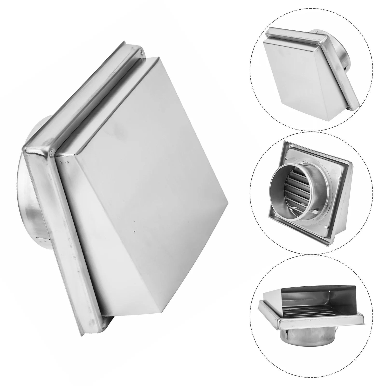 

Stainless Steel Air Outlet Wall Ceiling Air Vent Waterproof Vents Cap 304 Steel Ducting Ventilation Exhaust Grille
