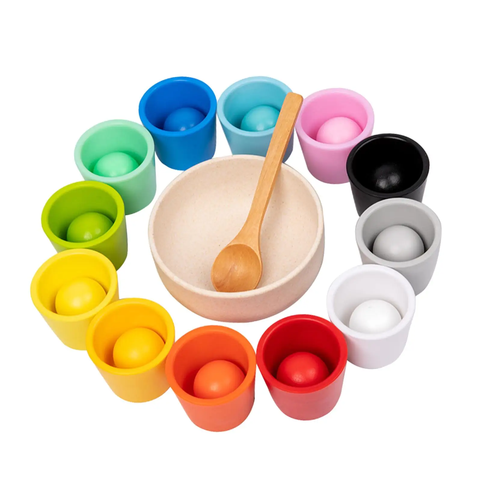 Balls in Cups Montessori Toy Kids Preschool Sensory Toys with Cups and Balls