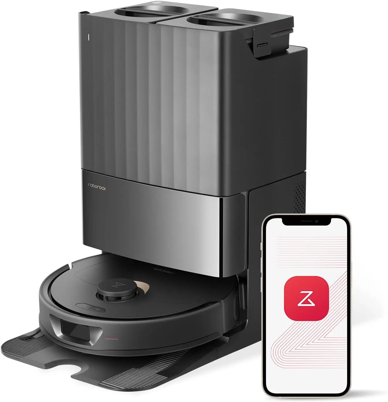 Revo Robot Vacuum and Mop, Auto-Drying, Auto Mop Washing, Dual Spinning Mops, Auto Mop Lifting, Self-Refilling, Self-